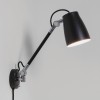 ATELIER GRANDE Nástěnná lampa,jedno rameno, těleso hliník, povrch černá, detaily hliník, pro žárovku 1x28W, E27 A60, A60, 230V, IP20, tř.2, rozměry 430x440mm, vč. vypínače náhled 1