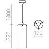 CLAUDIA Závěsné svítidlo na třiokrouhlou napájecí lištu, těleso kov, difuzor sklo opál, pro žárovku 1x15W, E27, 230V, IP20, tř.2. rozměry d=120mm h=325mm, včetně závěsu l=1625mm, lze zkrátit náhled 2
