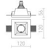 DAG Stropní vestavné bodové svítidlo čtvercové, těleso sádra bílá, pro žárovku 1x35W, GU10, 230V, IP20, tř.2. rozměry 120x120x56mm náhled 2