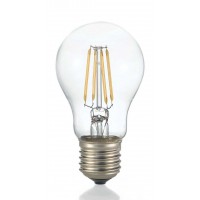 LAMPADINA LED žárovka, těleso kov šedostříbrná, krycí sklo čirá, LED 8W/860lm, 10W/1400lm, E27, teplá 3000K nebo neutrální 4000K, Ra80, 230V, tř.1, rozměry d=60mm, h=105mm.