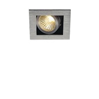 KADUX 1 Vestavné, bodové, svítidlo výklopné +-20°, těleso kov, povrch černá, rámeček hliník, povrch broušený, pro žárovku 1x50W, ES50, 230V, IP20, tř.1, 90x90x130mm
