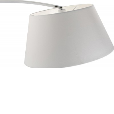 INGE Stojací oblouková pokojová lampa, materiál kov, povrch šedo-stříbrná, stínítko plast šedo-stříbrná, pro žárovku 40W, E27, 230V, IP20, tř.2,výška h=1850mm, stínítko d=500mm