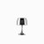 Stolní dekorativní lampa, základna kov, povrch chrom, difuzor z transparentního chrom. PVC, pro žárovku 1x60W, E27, 230V, IP20, tř.2, rozměry dle typu