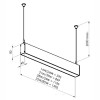 PROLINE SDI LED Závěsné svítidlo hliník, šedostříbrná, difuzor opál, LED 32W, 2x1800lm, teplá 3000K, 230V, IP20, 880x49x85mm, koncovky SAMOSTATNĚ, sv nahoru/dolů náhled 6