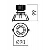 XARGO Podhledové, svítidlo výklopné +-15°, materiál hliník, povrch černá, LED 10W, 960lm, teplá 3000K, vyzař úhel 38°, Ra90, 230V, IP20, Ra90, tř.1, rozměry d=90mm, h=99mm. náhled 3