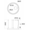 XAMBIT Závěsné svítidlo, materiál hliník, povrch černá, difuzor plast opál PC, LED 97W, 11762lm, teplá 3000K, 230V, IP20, tř.1, rozměry d=1540mm, vč lankového závěsu l=3000mm lze zkrátit náhled 10