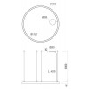LEKONO LED závěsné Závěsné svítidlo, materiál hliník, povrch bílá, difuzor plast opál PC, LED 120W, 15846lm, neutrální 4000K, 230V, IP20, tř.1, rozměry d=2040mm, vč lankového závěsu l=3000mm lze zkrátit náhled 13