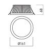 XCLASS Stropní, vestavné, svítidlo, materiál hliník, povrch černá, difuzor polykarbonát opál, LED 21W, 1472lm, teplá 3000K, Ra80, 700mA, do koupelny IP54, tř.3, d=161mm, h=68mm, trafo samostatně náhled 5