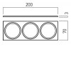 XCLUB Dekorativní rámeček trojnásobný, pro stropní, vestavné, komínkové, bodové svítidlo, materiál hliník, povrch černá, rozměry 100x284x4mm náhled 4