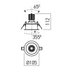 XDRILL Vestavné, bodové svítidlo, nastav směr sv, materiál hliník černá, krycí plast transp, LED 9W, 630lm, teplá 2700K, UGR<10, vyzař. úhel 18°, Ra90, 230V, IP20, tř.2, d=140mm, h=113mm, vč trafa náhled 6