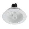 XDRILL Vestavné, dvoubodové svítidlo, nastav směr sv, materiál hliník bílá, krycí plast transp, LED 2x9W, 1400lm, neutrální 4000K, UGR<10, Ra90, 230V, IP20, tř.2, d=160mm, h=112mm, vč trafa náhled 1