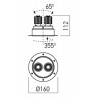 XDRILL Vestavné, dvoubodové svítidlo, nastav směr sv, materiál hliník bílá, krycí plast transp, LED 2x9W, 1300lm, teplá 3000K, UGR<10, Ra90, 230V, IP20, tř.2, d=160mm, h=112mm, vč trafa náhled 3