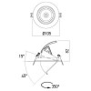 XDOWN Vestavné, bodové svítidlo, výklopné 45°, materiál hliník bílá, krycí plast transp, LED 15W, 1450lm, teplá 3000K, UGR<16, Ra90, vyzař. úhel 38°, 230V, IP20, tř.2, d=105mm, h=82mm, vč trafa náhled 4