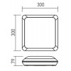 XEDGE Stropní venkovní svítidlo, senzor HF, dosah 16m, záběr 120°, čas 5s-30min, materiál plast bílá, difuzor plast opál, LED 20W, 2565lm, neutrální 4000K, 230V, IK10, IP66, Ra80, tř.2, 300x300x79m náhled 2