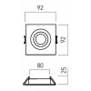 XFRAME Stropní, vestavné, jednobodové, komínkové svítidlo, výklopné +-20°, materiál hliník, povrch bílá, pro žárovku 1x50W, GU10, 230V, IP20, tř.1, rozměry 92x92x25mm náhled 2