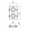 XFRAME Stropní, vestavné, dvojbodové, komínkové svítidlo, výklopné +-20°, materiál hliník, povrch bílá, pro žárovku 2x50W, GU10, 230V, IP20, tř.1, rozměry 175x92x25mm náhled 2