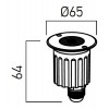 XGROUND Zemní kruhové svítidlo, základna hliník černý, rám nerez, krycí sklo čiré, LED 6W, neutrální 4000K, 24V, IP67, statická zátěž 2000kg, IK08, Ra80, tř.3, d=65mm, h=64mm náhled 2