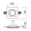 XGESS MINI Stropní, vestavné, bezrámečkové, bodové svítidlo, materiál sádra, povrch bílá, pro žárovku 1x35W, GU10, ES50, 230V, IP20, tř.1, rozměry 100x100x85mm náhled 2