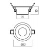 XKONE Stropní, vestavné, bodové, komínkové kruhové svítidlo, materiál hliník, povrch černá, pro žárovku 1x50W, GU10, ES50, 230V, IP20, tř.1, rozměry d=82mm, h=35mm náhled 4