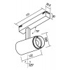 XCLICK M Bodové svítidlo do kolejnicového systému, hliník, černá, LED 13W, 1350lm, teplá 3000K, ZOOM nastavitelný vyzař. úhel 15°-30°, Ra90, stmívatelné DALI, 48V, IP20, rozměry d=65mm, l=122mm náhled 5