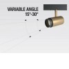 XCLICK M Bodové svítidlo do kolejnicového systému, hliník, zlatá, LED 13W, 1350lm, teplá 3000K, ZOOM nastavitelný vyzař. úhel 15°-30°, Ra90, stmívatelné DALI, 48V, IP20, rozměry d=65mm, l=122mm náhled 4