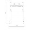 WORTHING CS 48V 33mm Stropní, přisazená, nebo závěsná, napájecí lišta kolejnicového systému osvětlení, materiál hliník, povrch černá, 48V, max zátěž 350W, IP20, tř.3, rozměry 2500x38x56mm, šířka slotu pro svítidla 33mm náhled 3