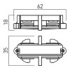 MINITRACK Spojka pro 1-fázové lišty, lineární, materiál PVC+kov, povrch šedostříbrná, 230V, IP20, tř.1, rozměry 35x18x62mm náhled 7