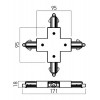 MINITRACK Spojka pro 1-fázové lišty, tvar kříž, materiál PVC+kov, povrch bílá, 230V, IP20, tř.1, rozměry 171x171x18mm náhled 4