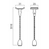 MINITRACK Základna se závěsným lankem pro 1-fázové lišty, materiál kov, povrch bílá, ocelové lanko, IP20, tř.1, rozměry 31x26mm, nastavitelná délka od 500mm do 3000mm, vč montáž příslušenství náhled 4