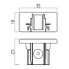 MINITRACK Koncovka pro 1-fázové lišty, materiál PVC, povrch šedostříbrná, IP20, tř.1, rozměry 18x35x23mm náhled 4
