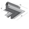 XTRIM MEDIUM Spojka pro 1-fázové lišty, rohová 90°, materiál hliník, povrch černá, 48V, IP20, tř.3, rozměry 195x195x86mm náhled 2
