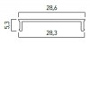 PRF101 Difuzor k profilu pro LED pásky na klip, materiál polykarbonát PC, povrch opál, rozměry 28,6x5,3x2000mm náhled 3