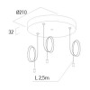 XPILL Závěs pro svítidla, materiál hliník, povrch černá, rozměry d=210mm, h=32mm, vč závěsu l=2500mm, lze zkrátit, POUZE ZÁVĚS SVÍTIDLA náhled 5