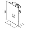 XCLICK S Koncová záslepka lištového systému, těleso plast, povrch černá, rozměry 39x19x7mm, s otvorem pro napájecí kabel náhled 2
