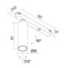 XCLICK S Bodové svítidlo do lištového systému, nastavitelný směr svícení, těleso hliník, bílá, LED 10,8W, 890lm/592lm, teplá 2700K, vyzař. úhel 26°, UGR<10, Ra90, stmív PWM, 48V, IP20, d=42mm, l=120mm náhled 3