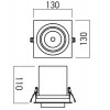 XSLIDE Vestavné, bodové, komínkové svítidlo, výklopné +-90°, materiál hliník, povrch bílá, LED 12W, 1460lm, neutrální 4000K, UGR<10, vyzař. úhel 38°, Ra90, 230V, IP20, tř.2, 100x100x120mm, vč trafa náhled 4