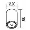 XCLICK S/M Stropní úchyt lankového závěsu, těleso hliník, povrch černá, rozměry d=20mm, h=30mm. náhled 2