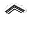 XTRIM S Rohová L spojka 90°, horizontální odbočení, vestavného kolejnicového magnetického systému, materiál hliník, povrch černá, 48V, rozměry 174,5x174,5x41,5mm slot pro svítidla 15mm náhled 2