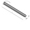 XTRIM S Stropní, vestavná napájecí lišta magnetického kolejnicového systému osvětlení, materiál hliník, černá, 48V, max zátěž 185W, IP20, rozměry  66,8x41,5mm, l=2000mm, počáteční S přívodním kabelem náhled 1
