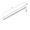 XTRIM S Svítidlo do magnetického kolejnicového systému, hliníkový profil, černá, difuzor plast opál, LED 10W, 467lm, teplá 3000K, Ra80, 48V, IP20, tř.3, rozměry 14,6x24,5mm, l=300mm, slot 15mm náhled 2