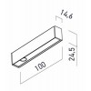 XTRIM SMALL Bodové svítidlo do 1-fázové lišty, základna hliník, povrch černá, LED 3W, 138lm, teplá 3000K, vyzař úhel 20°, Ra90, 24V, IP20, tř.3, rozměry 14,6x24,5x100mm náhled 3