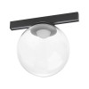 XTRIM S GLOB 6W Svítidlo do 3F lišty,základna hliník, povrch černá, dif plast opál, kryt sklo čiré, LED 6W, 650lm, teplá 3000K, Ra90, 48V, IP20, tř.3, rozměry tělesa: 203x24x14,6mm, hlavice: d=150mm. náhled 1
