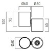 XTOO Stropní, přisazené, jednobodové svítidlo, nastavitelný směr svícení, těleso hliník, povrch černá, pro žárovku 1x50W, GU10, 230V, IP20, tř.1, rozměry 60x120x100mm náhled 3