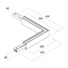 XUNO Stropní, přisazené/závěsné svítidlo spojka L,  materiál hliník, povrch bílá, krycí plast transp, LED 30W, 3312lm, teplá 3000K, UGR<16, 230V, IP20, Ra80, tř.1, rozměry 463x439x68mm náhled 3