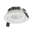 ZENTO LED bodové Vestavné, bodové svítidlo, výklopné +-30°, materiál hliník bílá, krycí plast transp, LED 12W, 1448lm, teplá 3000K, UGR<16, vyzař. úhel 38°, Ra90, 230V, IP20, tř.2, d=100mm, h=40mm, vč trafa náhled 1