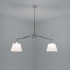 TOLOMEO SOSPENSIONE2 Těleso stropního svítidla, 2x těleso hliník, povrch leštěný, 2x150W, E27, 230V, IP20, 2x2 ramena cca 700mm+500mm rozpětí 1380mm, délka závěsu 930mm, BEZ stínítka náhled 2