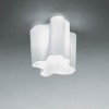 LOGICO SOFFITTO MICRO Stropní, přisazené svítidlo, základna kov, povrch šedostříbrná, difuzor sklo satinované, pro žárovku 1x42W, E14, IP20, 180x180mm, h=190mm náhled 3