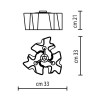 LOGICO SOFFITTO MINI 3X120° Stropní, přisazené svítidlo, základna kov, povrch šedostříbrná, difuzor sklo satinované, pro žárovku 3x70W, E27, A60, 230V, IP20, 450x450mm, h=230mm náhled 4