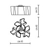 LOGICO SOFFITTO MICRO 3X120° Stropní, přisazené svítidlo, základna kov, povrch šedostříbrná, difuzor sklo satinované, pro žárovku 3x42W, E14, 230V, IP20, 330x330mm, h=210mm náhled 4