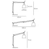 TOLOMEO BASCULANTE Stolní lampa, těleso hliník, povrch leštěný, vč stínítka šedý průsvitný satinovaný textil, pro žárovku 1x70W, E27, 230V, IP20, stínítko d=180mm, dvě ramena, h=750mm, l=1080mm, základna SAMOSTATNĚ náhled 3